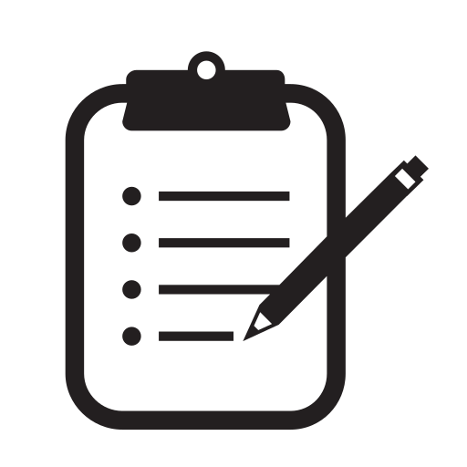an icon of a clipboard with a pencil